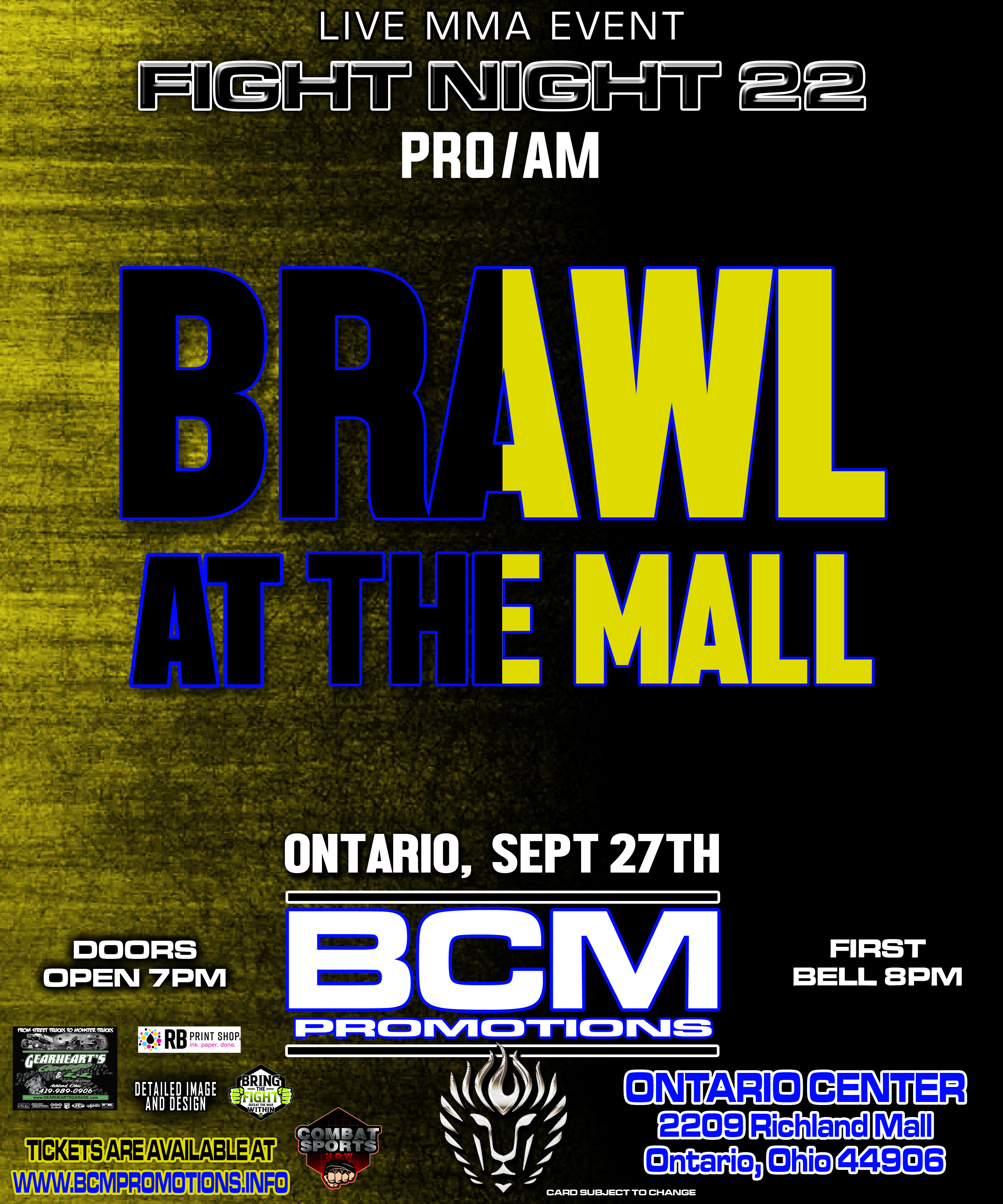 Watch BCM Promotions Fight Night 22 on Combat Sports Now
