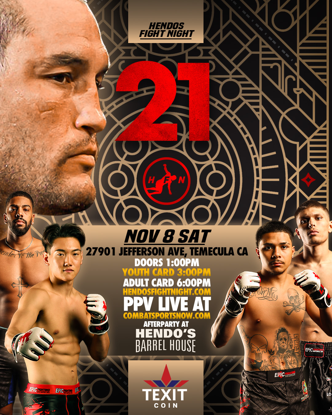Watch Hendos Fight Night 21 on Combat Sports Now