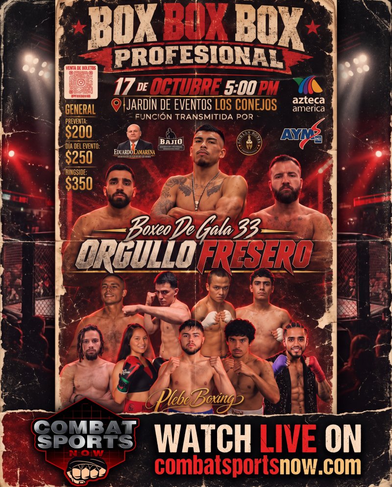 Watch Boxeo de Gala XXXIII on Combat Sports Now