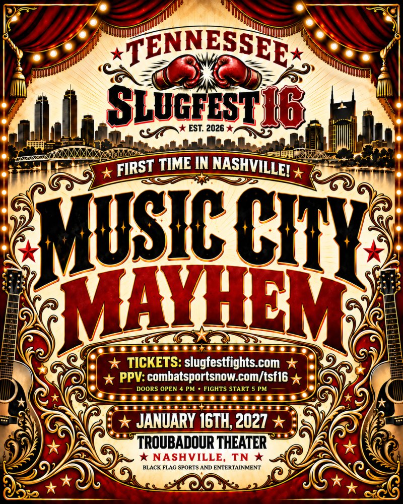 Watch Tennessee SLUGFEST 16: Music City Mayhem on Combat Sports Now